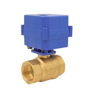 Vanne à bille électrique miniature à haut débit DN25, construction en laiton durable, commande manuelle à solénoïde, eau, gaz, huile, OEM - Product Image 2