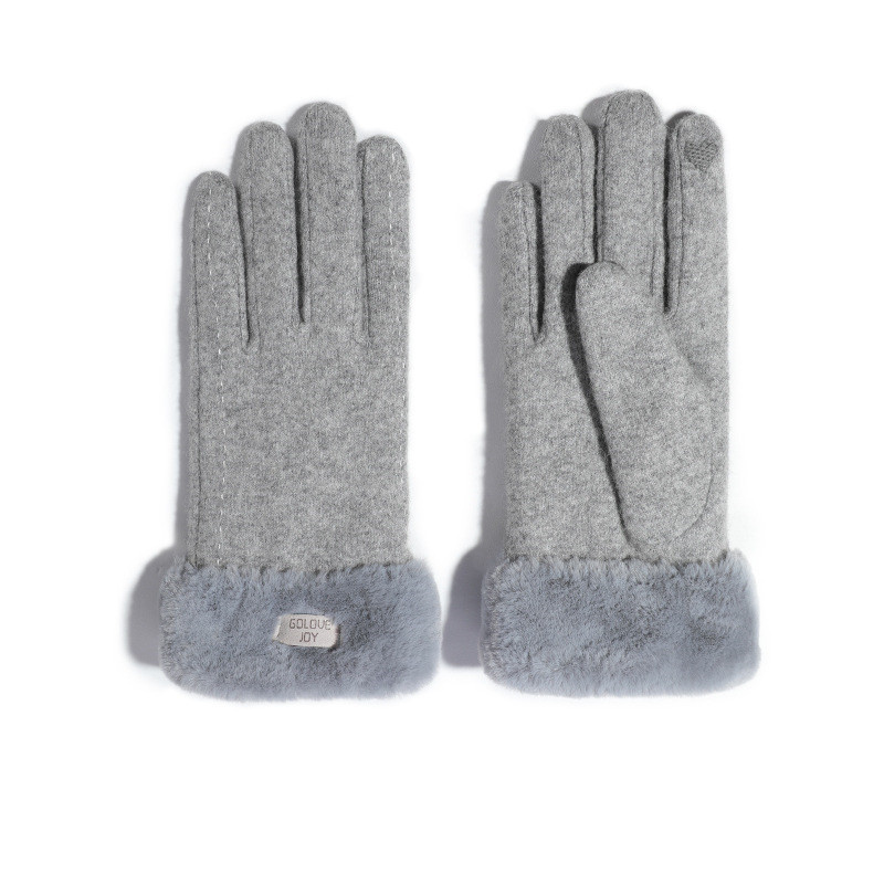 Кашемировые перчатки TikTok, женские зимние утепленные плотные вязаные шерстяные перчатки, перчатки для сенсорного экрана с защитой от холода