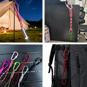 Llavero de Paracord Trenzado con Anilla en D de 6mm, Gancho para Exteriores, Hebilla para Mochila de Senderismo, EDC, Antirrobo, Colgador Rápido - Product Image 5