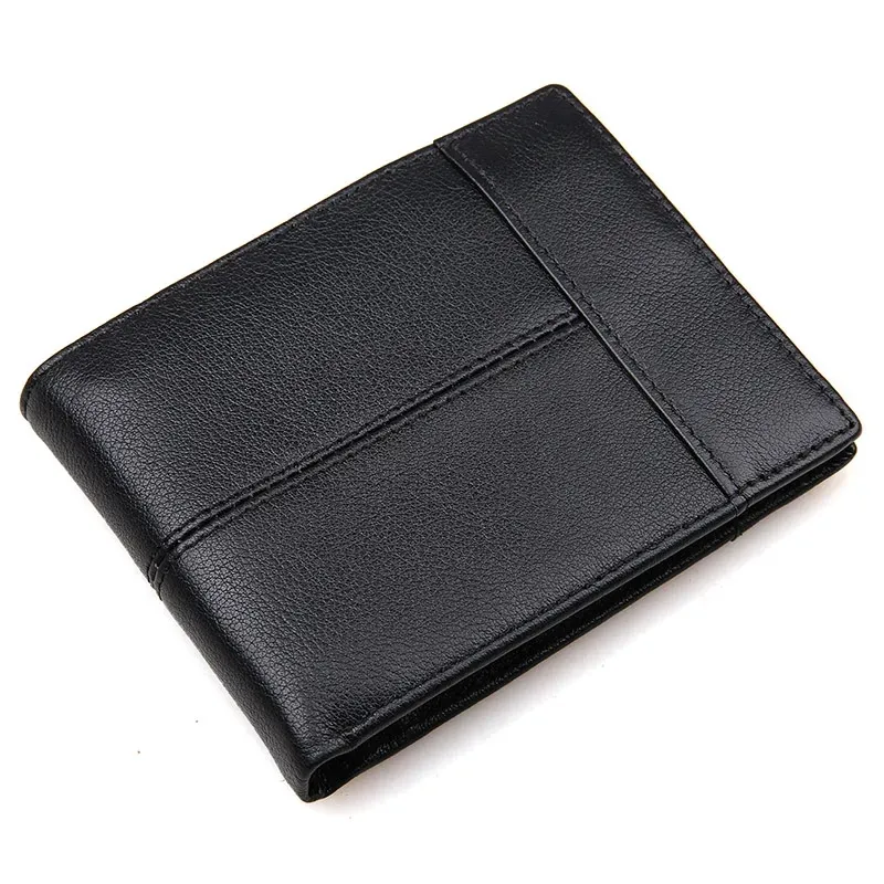 J.M.D 100% Genuine Leather Men Wallets Premium Product Real Cowhide Wallets For Man Short Black Wallets
