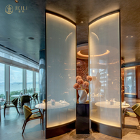Ensemble de meubles de restaurant commercial JEILI, design moderne, luxe, banquette en cuir sur mesure, table ronde en marbre, chaise en velours