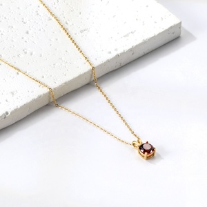 Collar Personalizado para Mujer, Chapado en Oro de 18k, Acero Inoxidable, con Piedras de Nacimiento Multicolores, Joyería con Colgantes de Circonita Cúbica - Product Image 4