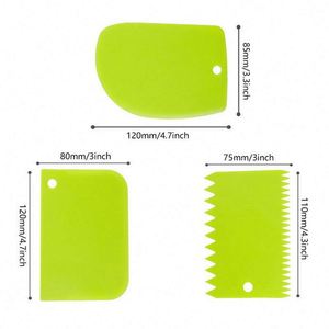 3pcs/<b>set</b> Food Grade Multifunctional Teeth Edge DIY Scraper <b>Set</b> Smooth Cake Decorating <b>Baking</b> Pastry Kitchen Tools - Product Image 2