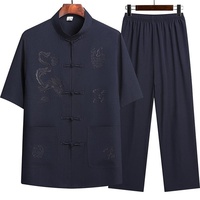 Herrenjacke im chinesischen Retro-Stil mit Stehkragen aus Wildleder, Tangzhuang-Anzug für Frühling und Herbst, Pan-Knopfverschluss, flache HanFu Cheongsam-Jacke