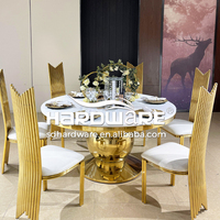 Table à manger de mariage avec cadre métallique doré, livraison gratuite, vente en gros