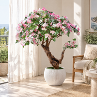 Pohon Bunga Bougainvillea Buatan dari Fiber Glass 1,4m Dekorasi Taman Elegan untuk Dalam Ruangan