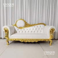 Luxuriöses 2-Sitzer Liebessofa Modernes Gold Königliches Thron-Sofa für Hochzeit Wohnzimmer Hotel Schlafzimmer Villen