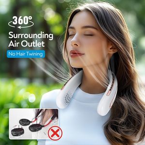 พัดลมคล้องคอแบบพกพาขนาดเล็ก ขายส่ง ชาร์จซ้ำได้ ดีไซน์ไร้ใบพัด เงียบ ปรับระดับได้ ใช้แขวนได้ ใช้ได้ทั้งบนโต๊ะและนอกสถานที่ รุ่นสาม - Product Image 3