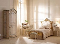 Ensemble de meubles de chambre à coucher rococo, armoire en bois de luxe à 4 portes