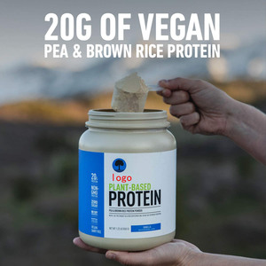 Proteína Vegetal en Polvo al por Mayor, Proteína de Arroz Integral Orgánica Cruda Vegana, Sabor Chocolate y Vainilla - Product Image 5