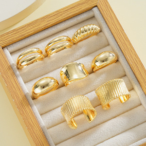 New Irregular Geometry Alloy <strong>Ring</strong> with Exaggerated Smooth Stripe <strong>Ball</strong> Opening Handpiece Set of <strong>8</strong> piece <strong>ring</strong> set - Product Image 6