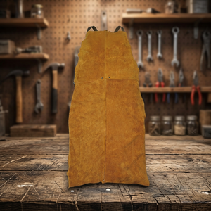 Leather Bib Apron <b>Fire</b> Resistant Workwear for Welding and Metalwork Protection - Product Image 3