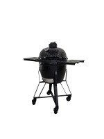 Barbecue Royal Kamado 22 pouces en céramique noire brillante, moderne, pour cuisine extérieure, avec fonction fumoir et chariot, modèle MK22Basic