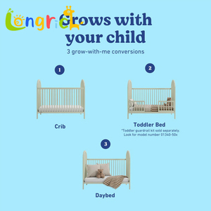 Convertible Baby Crib Can Be Converted Into a Children's <strong>Bed</strong> <strong>and</strong> a Bunk <strong>Bed</strong> <strong>with</strong> 3 Adjustable <strong>Mattress</strong> Heights - Product Image 4