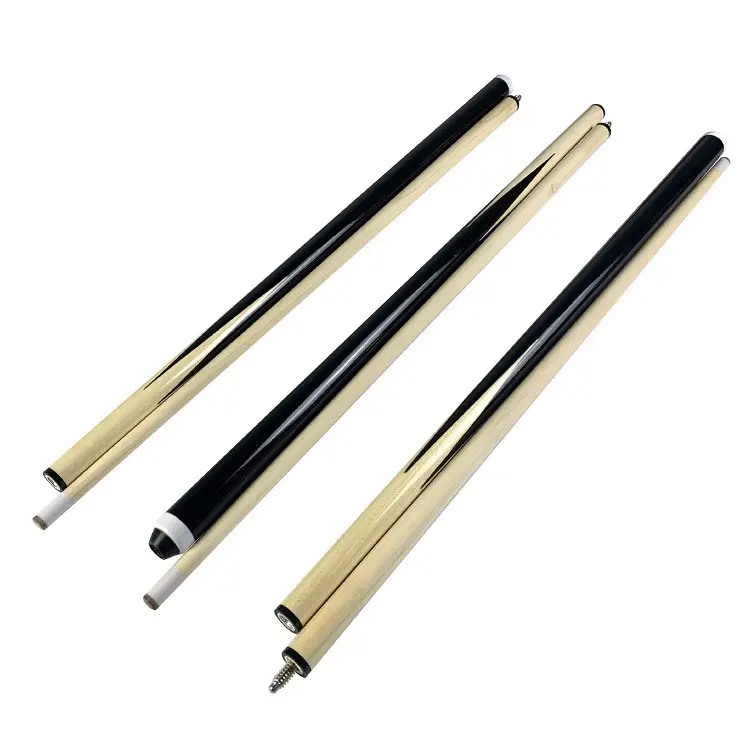 Customized White Wood Pool Cues For Snooker Table Chinese Black Eight Billiard Cues 58 inches