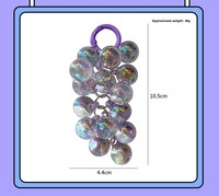 Porte-clés mignon en acrylique avec grappe de raisins perlée, breloque de sac pour couples, pendentif créatif pour voiture ou téléphone, pour femmes, emballé individuellement, vente en gros