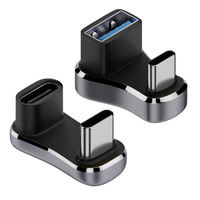 Adaptateur USB Type C à 180 degrés, USB-A femelle vers Type-C mâle, extension en forme de U, charge rapide 140W, transmission haute vitesse 20 Gbps