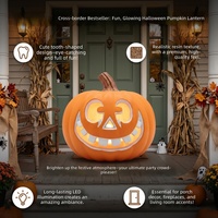 Lanterne Citrouille Lumineuse Grande et Creuse pour Halloween, Décoration de Fenêtre, Fournitures de Fête, Dégradé Multicolore