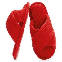 Pantoufles en coton festives pour femmes, imprimé flocon de neige, antidérapantes, semelle souple, pour l'intérieur