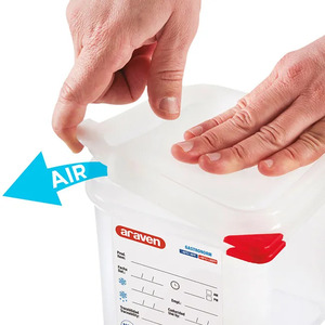 Contenitore per Alimenti Araven GastroNORM GN 1/9 Ermetico a Doppia Chiusura Facile da Aprire 0,6 Litri 17,6X10,8X6,5h cm - Product Image 2