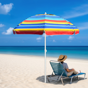 Sombrillas de Playa Personalizadas de Múltiples Tamaños con Función de Inclinación, Colores Mixtos y Rayas para la Arena - Product Image 1