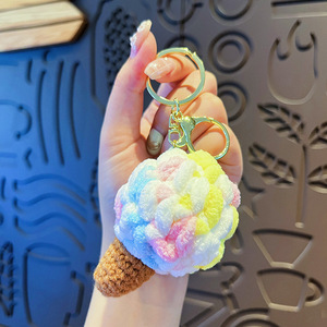 Handmade Crochet Kẹo Bông Móc Khóa Tùy Chỉnh Logo Đầy Màu Sắc Dây Móc Khóa Cho Túi Trang Trí Và Quà Tặng - Product Image 6