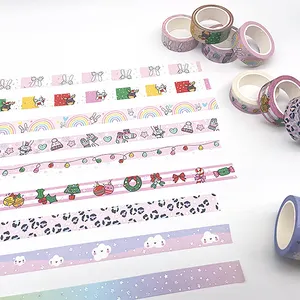 2022 custom decorative paper masking gold foil washi tape stickers set manufacturer