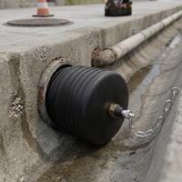 Bouchon de tuyau gonflable en caoutchouc de 4 pouces, balle de test pneumatique réglable pour l'arrêt de l'eau et les essais de pression des canalisations de drainage