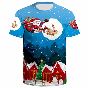 Fitspi Christmas Men <strong>T</strong> <strong>Shirt</strong> 3D Print Funny Santa Claus Cosplay Fashion Tshirt <strong>Xmas</strong> Holiday New Year Party Clothes - Product Image 6