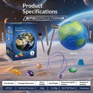 ชุดของเล่นขุดค้นโบราณวัตถุระบบสุริยะจักรวาล 9 ดาวเคราะห์ สำหรับเด็ก พร้อมอัญมณีและสมบัติในกล่อง - Product Image 3