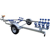 Remorque à bateau à essieu unique, type à rouleaux allongés, galvanisée à chaud, pour petit bateau de pêche, remorque pour bateau de pêche à la ligne
