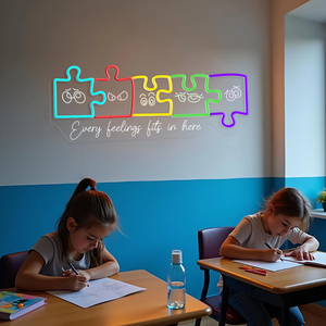 Insegna al Neon Personalizzata per la Consapevolezza sulla Salute Mentale, Sentimenti dell'Autismo, Puzzle, Classificazione IP65 - Product Image 4