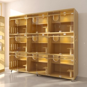 Großes Massivholz Modernes Katzenhaus für Winter und Sommer Wohnzimmer Wasserdicht Langlebig Zoohandlung Zwangsaufnahme Zucht Ausstellung Katzen-Villa - Product Image 2