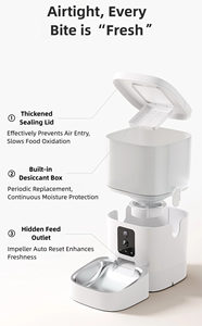 Distributeur automatique de nourriture pour animaux de compagnie en acier inoxydable et plastique, 4L/6L, portable, compatible avec l'application WiFi, télécommande, rechargeable, pour chiens, chats, petits animaux - Product Image 4