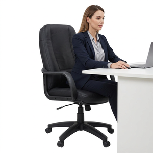 KINSHA Executive <b>Office</b> <b>Chair</b> Adjustable Height PU Leather <b>Swivel</b> Wheels Modern Design Home <b>Office</b> School <b>Office</b> Furniture - Product Image 1