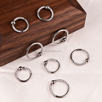 Evorte Vente en gros Bijoux de piercing multi-designs en acier inoxydable G23 plaqué or 18 carats, motifs Abeille et Serpent, pour septum, nez, clicker et anneau de piercing