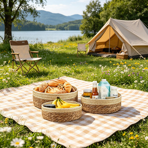 Couverture de panier de rangement multifonctionnelle en algues tressées, écologique et faite à la main, idéale pour doublure de petits paniers de fleurs ou cadeaux de bureau - Product Image 5