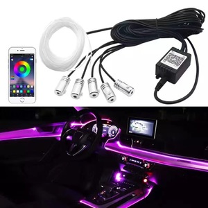 Luz ambiental de fibra óptica de 64 colores para interiores de automóviles, inalámbrica de alta gama, conversión sin cables para iluminación decorativa y ambiente en el coche. - Product Image 5
