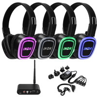 Casques sans fil UHF personnalisés avec logo, Silent Disco, RF890, Électricité Visible, 3 Canaux, Pliables, pour Cinéma en Plein Air