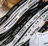 Sangle élastique en nylon sérigraphiée sur mesure avec logo lettres noir et blanc, échantillon gratuit pour vêtements de sport et sous-vêtements