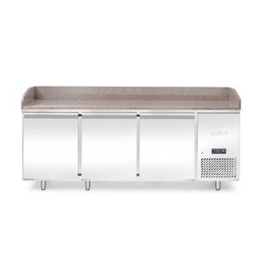 Arktic 375L Granite Commercial Kitchen Refrigeration Equipment 2010x800x(H)875mm <b>Pizza</b> Counter 3 Doors Granite Worktop 230V/400W - Product Image 1