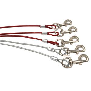 Correa de alambre de acero para mascotas, duradera, doble cabeza, resistente a las mordeduras, con correas de Metal para tres perros - Product Image 2