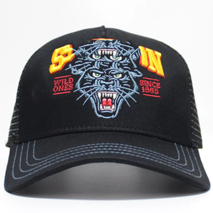 Casquette en suède personnalisée en gros - Casquette trucker vintage avec patch animal, casquette snapback en maille cordonnée, logo personnalisable en usine - Product Image 4
