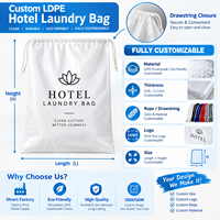 Tas Laundry Hotel Plastik LDPE Custom Langsung dari Pabrik dengan Tali Serut dan Logo