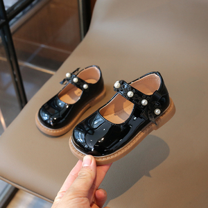 Toptan Basit Moda Mary Jane İnci Çiçekli Fiyonklu Yüksek Kaliteli Cırtlı Tasarım Tatlı Bebek Günlük Kız Çocuk Ayakkabıları - Product Image 2