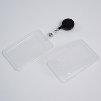 Porte-badge d'identification rigide en plastique transparent durable avec fente de protection et cordon, vente en gros usine