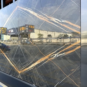 Lussuoso tavolo da pranzo con controsoffitto da cucina in marmo nero Lauren per interni moderni per progetti commerciali di progettazione grafica - Product Image 4