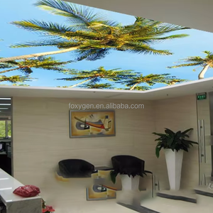 Foxygen tùy chỉnh phòng khách trang trí nội thất trần LED Backlit Solf CELLO phim chi tiết PVC phim trang trí gạch Trần - Product Image 3