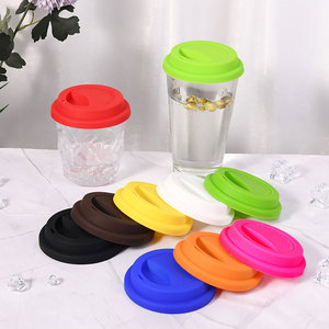 9.5 cm Anti-Dust Spill-Proof <b>Reusable</b> Travel Mug Lid Silicone Coffee <b>Cup</b> Cover Tea <b>Cups</b> Saucers Replacement for Convenient - Product Image 2