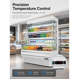 Multi functional vertical open air curtain cabinets and fresh supermarket <b>refrigerated</b> cabinets wholesale - Product Image 5